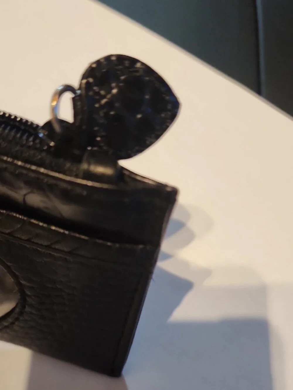 Brighton Black Leather Heart Window Card Holder